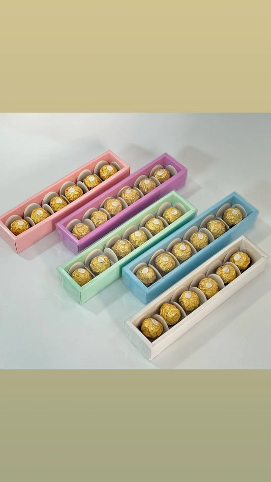 6 cavity chocolate Box long | 10 pcs pack|| Random Colour
