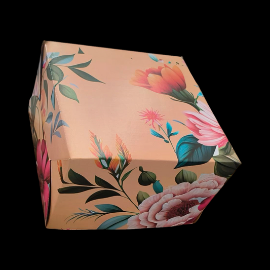 Cake Corrugated Box 8*8*5  Pink Floral 10 PCS PACK