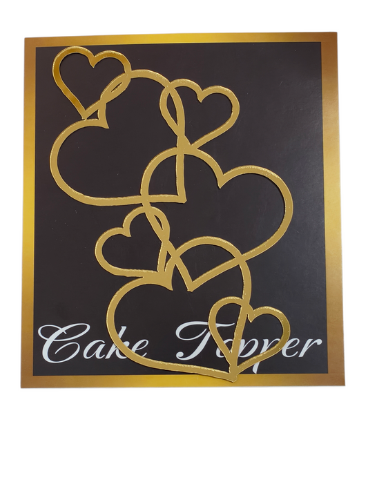 ACRYLIC HEART IN HEART TOPPER GOLD 5''