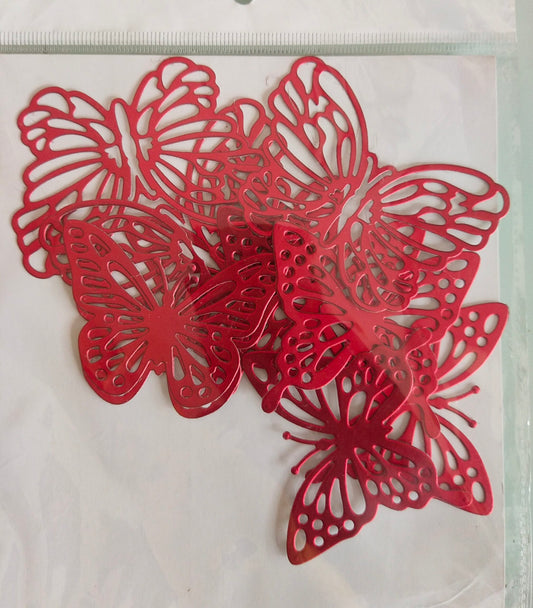 RED PAPER BUTTERFLY 10PCS PACK