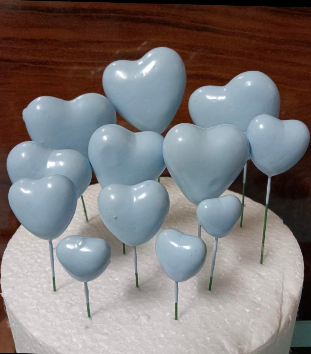 Heart Faux Sky Blue Colour  20  pcs pack