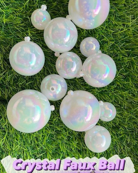 ACRYLIC BUBBLE CRYSTAL BALL 12 PCS PACK WHITE