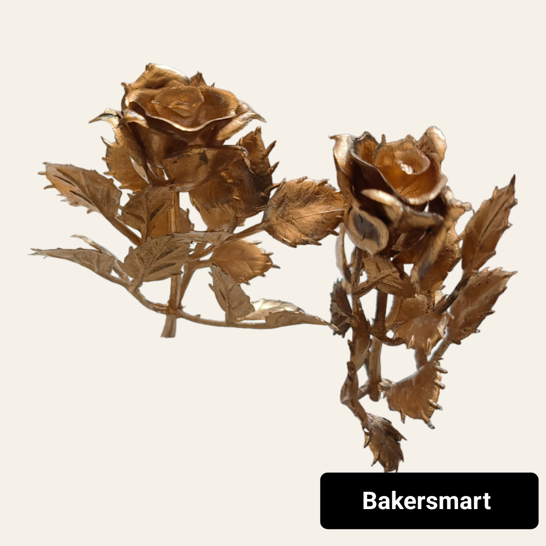 GOLDEN LEAF WITH ROSE BUDS 4 PCS