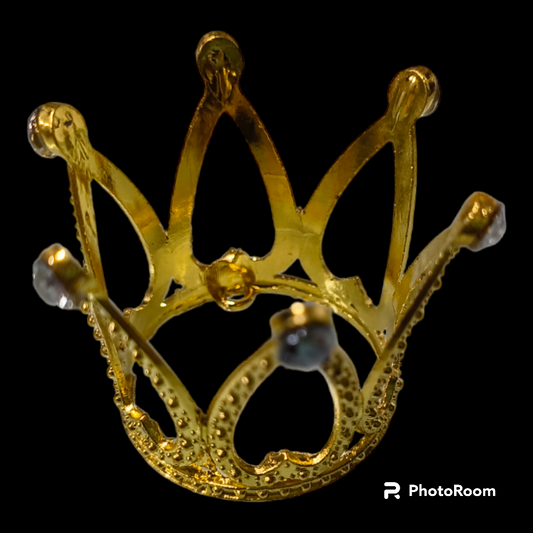 METAL MINI CAKE CROWN GOLD