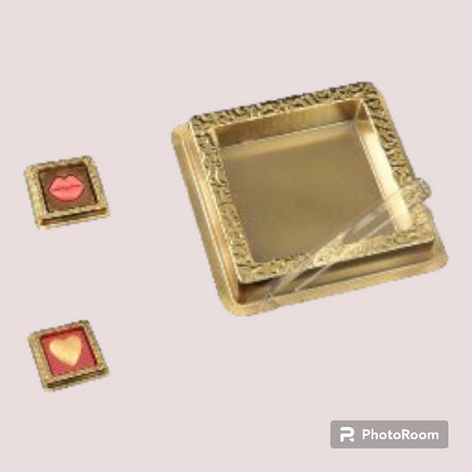 GOLDEN SQUARE BOX 85*85 MM 25 PCS PACK