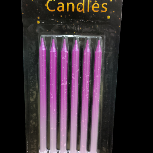 GLITTER CANDLE PINK -6PCS