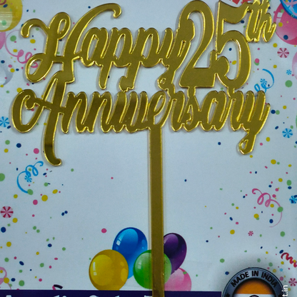 Happy 25 th Anniversary Acrylic Topper 5''#2