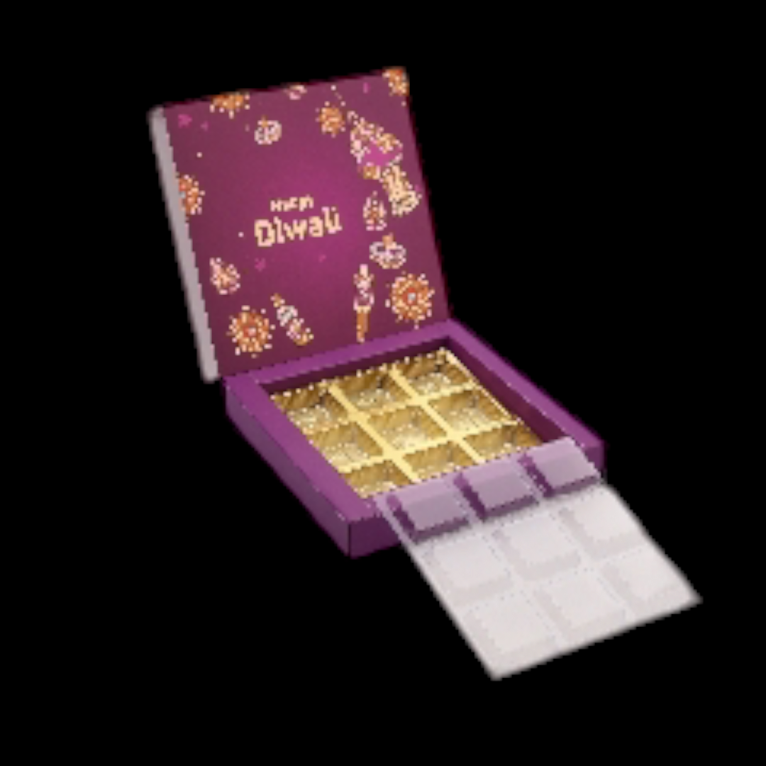 9 Cavity Chocolate Diwali Box + Cavity Violet | 10 pcs pack
