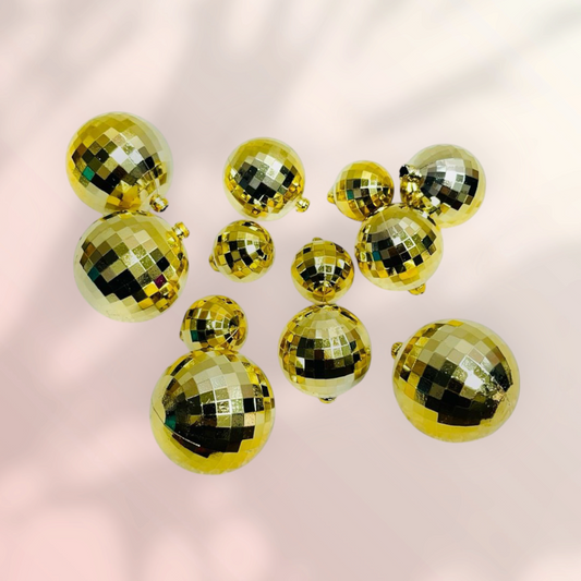 Disco Ball 12 PC's pack,- Gold