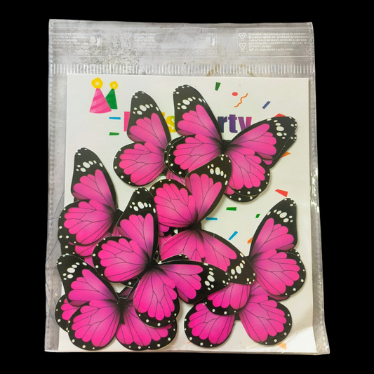 Paper Butterfly Pink Black Border #1