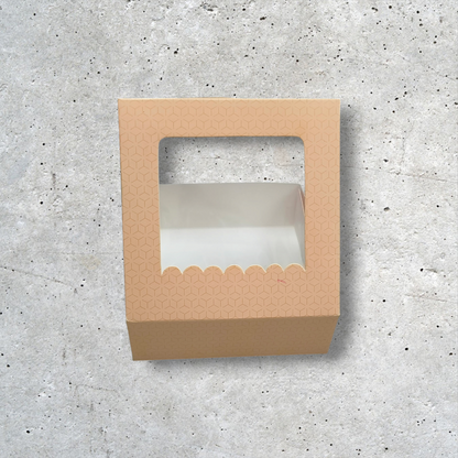 4P BROWNIE BOX SIZE 6*6*2 PRINTED LIGHT BROWN-10 PCS PACK