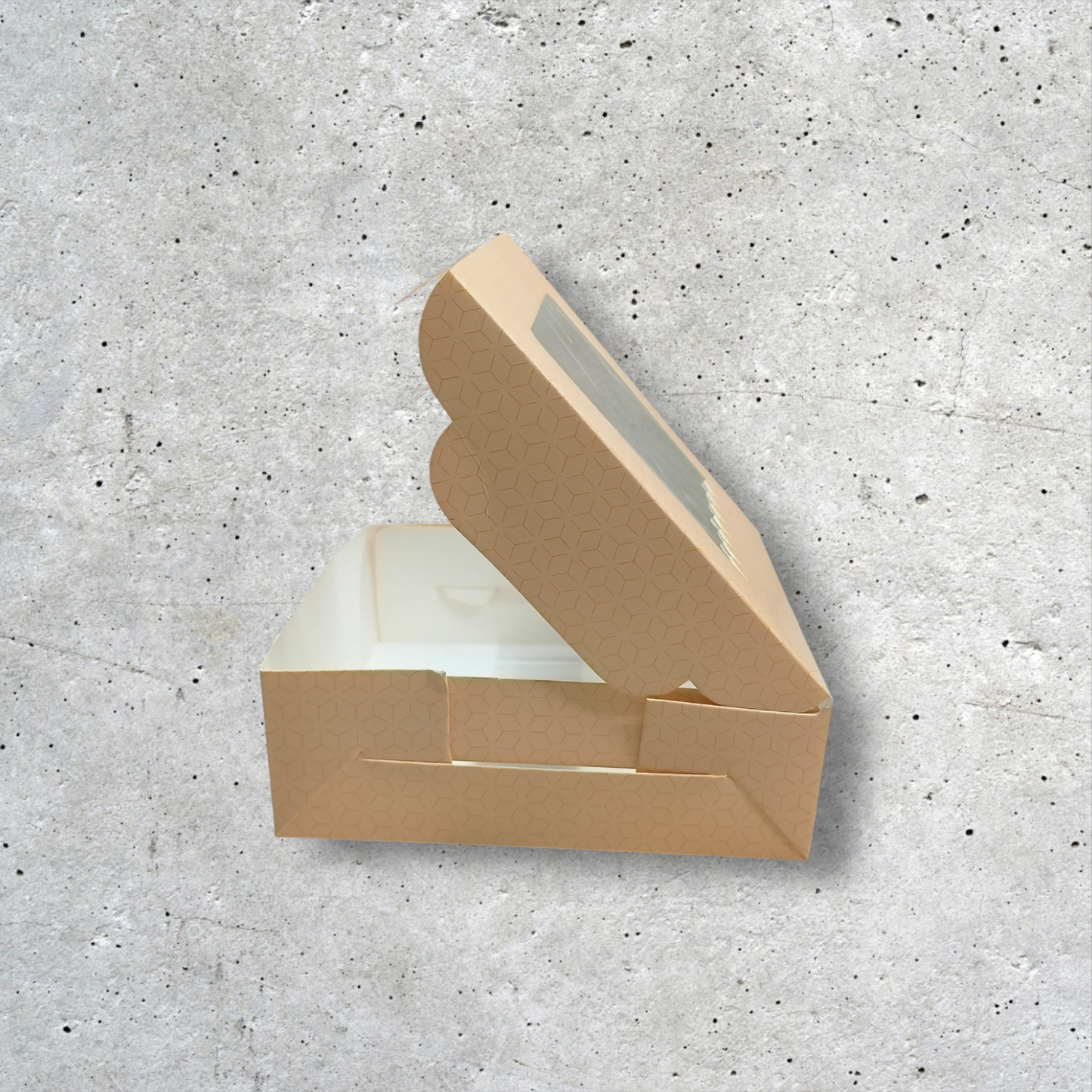4P BROWNIE BOX SIZE 6*6*2 PRINTED LIGHT BROWN-10 PCS PACK