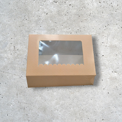 BROWNIE BOX 6P  SIZE 9*6*2 PRINTED LIGHT BROWN -10 PCS PACK