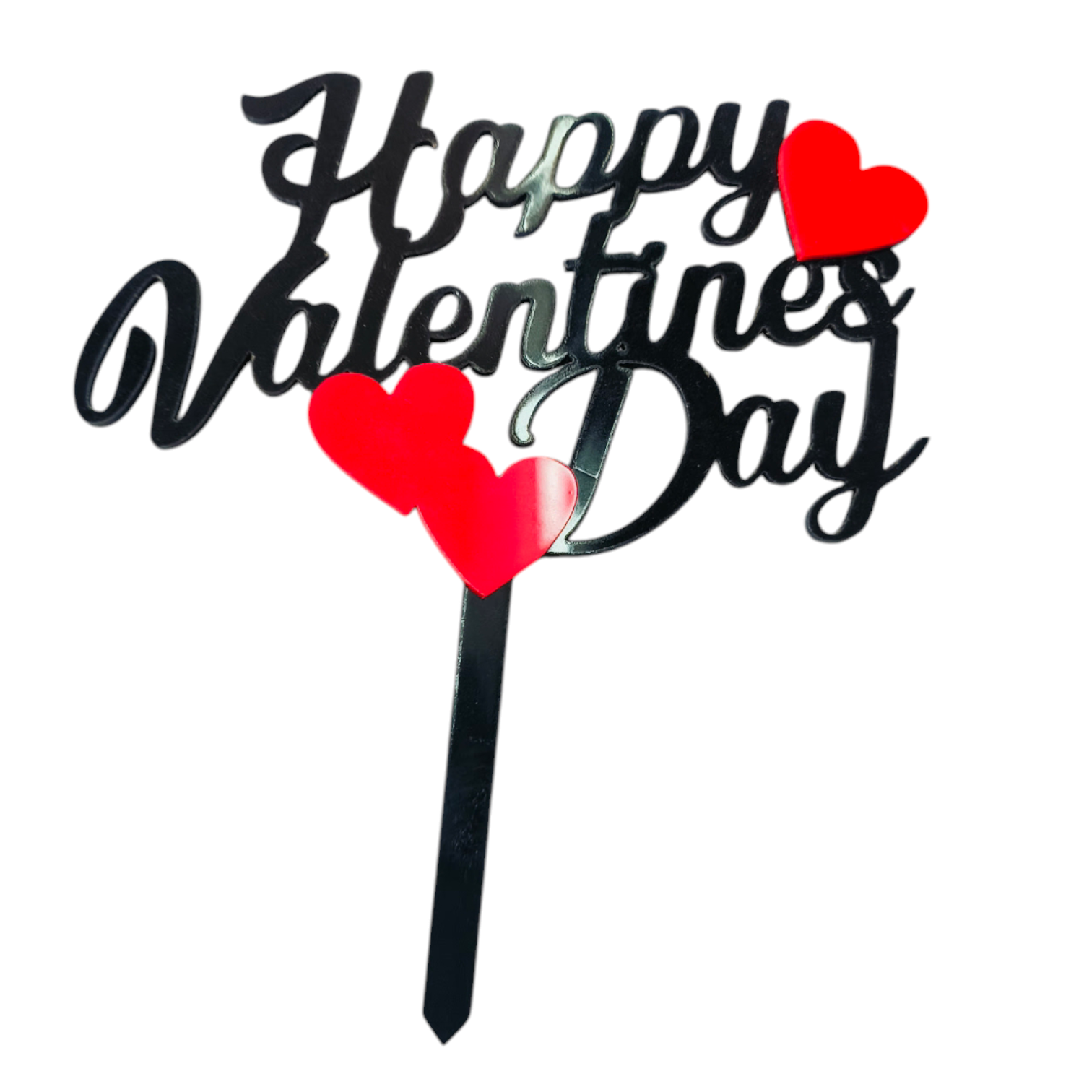 Valentine's Cake Topper 4"Black Size #4