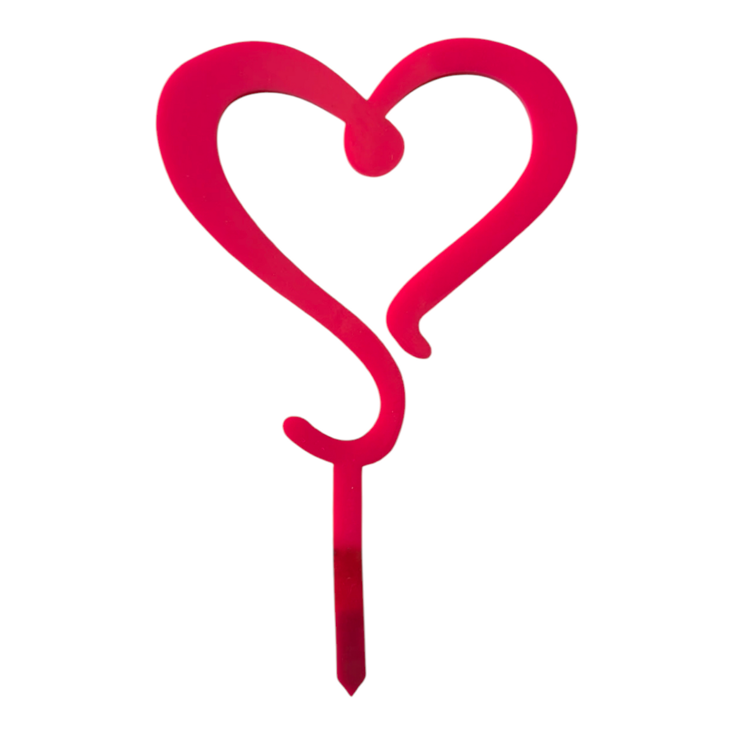ACRYLIC HEART TOPPER RED 3''-10PCS PACK