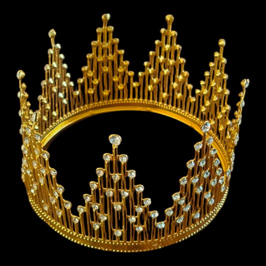 METAL CAKE CROWN GOLD 5.5" CIRCLE