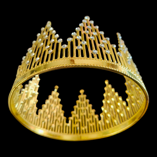 METAL CAKE CROWN GOLD 5.5" CIRCLE
