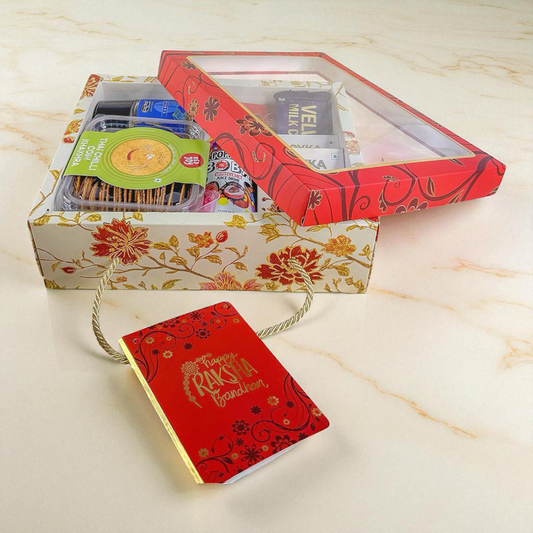 HAMPER BOX WITH ROPE HANDLE – MAJESTIC MARIGOLD DESIGN (7*9*3 INCH)  10 PC's pack