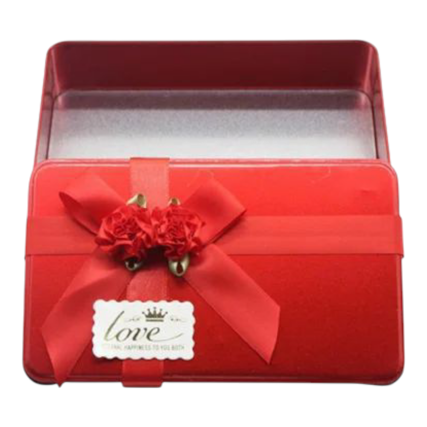 Red Rectangle Empty Decorative Tin Box | Gift Box | Chocolate Box | Sweet Box | Jewellery Box | Luxury Box | Pack of 4