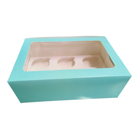 6 Cup Cake / Muffin Box -Mint Green  10×6.75×3.5 inch -10 PC's pack