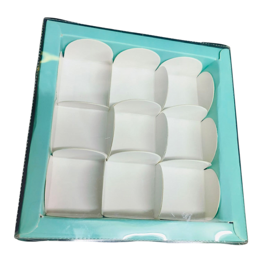 9 Cavity Chocolate Box| Transparent Top| Mint Green| 10 PC's pack