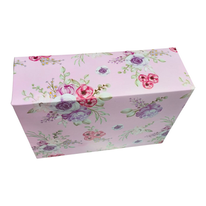 CUP CAKE BOX  L WINDOW 6PCS PINK FLORAL 9*6.75*3.5 10 PCS PACK