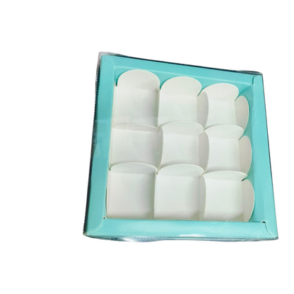 9 Cavity Chocolate Box| Transparent Top| Mint Green| 10 PC's pack