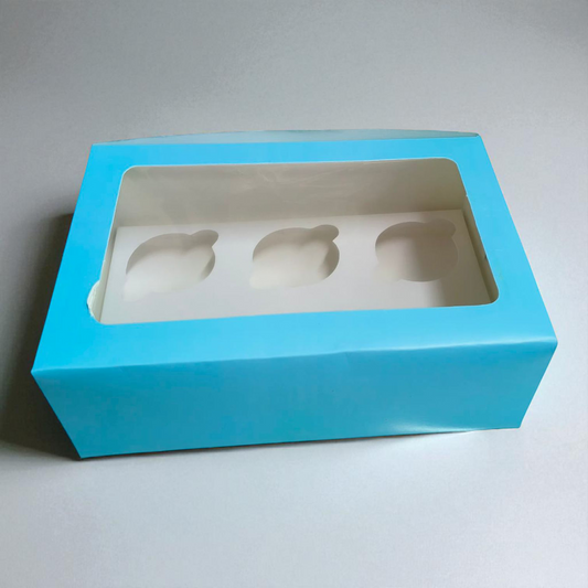 6 Cup Cake / Muffin Box Floral Red Rose -10×6.75×3.5 inch- 10 PC's pack