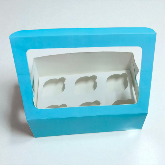 6 Cup Cake / Muffin Box Floral Red Rose -10×6.75×3.5 inch- 10 PC's pack