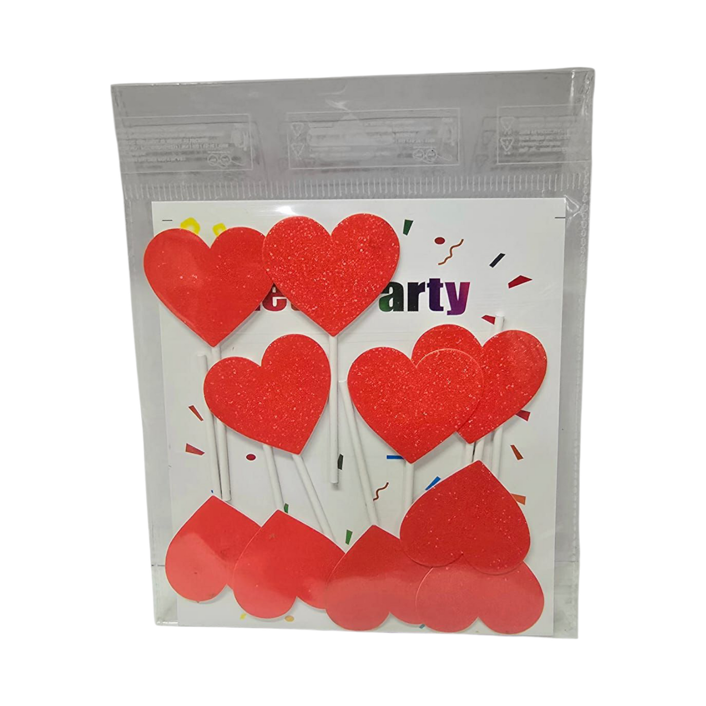 HEART GLITTER RED TOPPER 20 PCS PACK