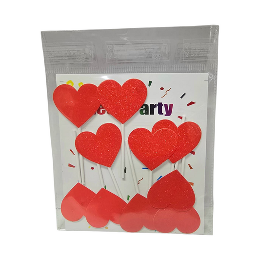 HEART GLITTER RED TOPPER 20 PCS PACK