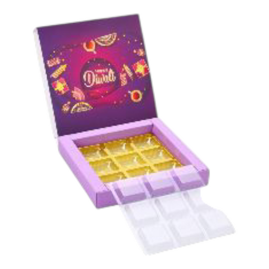 9 Cavity Diwali Box with Cavity +Lid -10 PC's pack (13 Series)