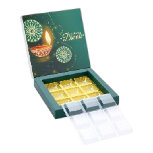 9 Cavity Diwali Box with Cavity +Lid -10 PC's pack (14 Series)