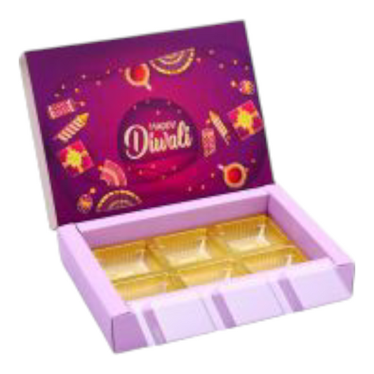 6 Cavity Diwali Box with Cavity +Lid -10 PC's pack (13 Series)