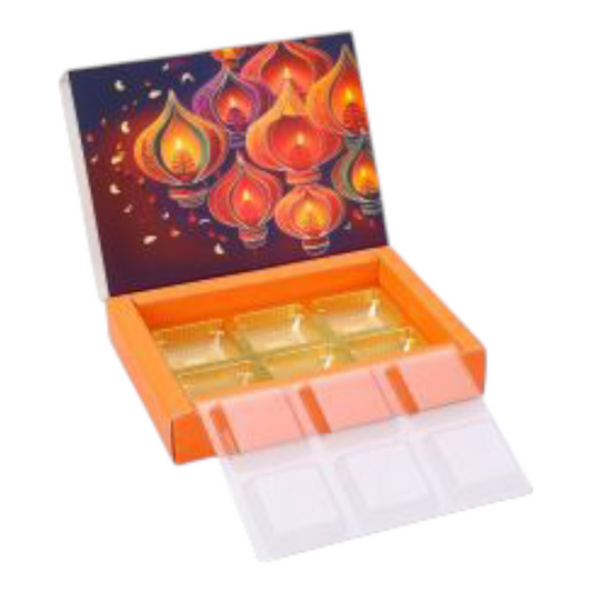 6 Cavity Diwali Box with Cavity +Lid -10 PC's pack (15 Series)
