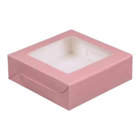 4P BROWNIE BOX SIZE 6*6*2 PASTLE PINK -10 PCS PACK