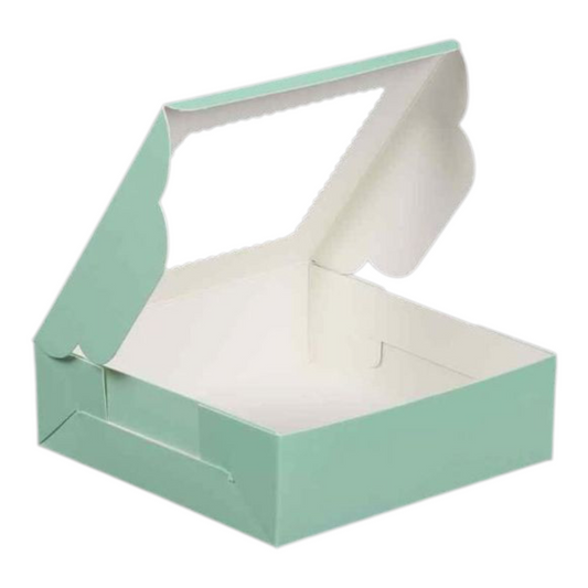 4P BROWNIE BOX SIZE 6*6*2 PASTEL GREEN-10 PCS PACK