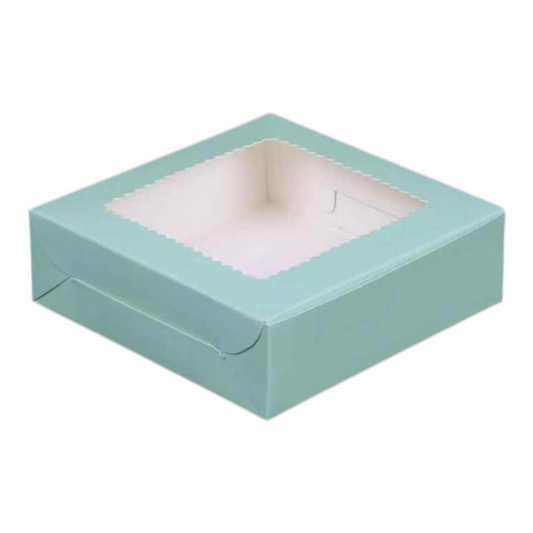 4P BROWNIE BOX SIZE 6*6*2 PASTEL GREEN-10 PCS PACK