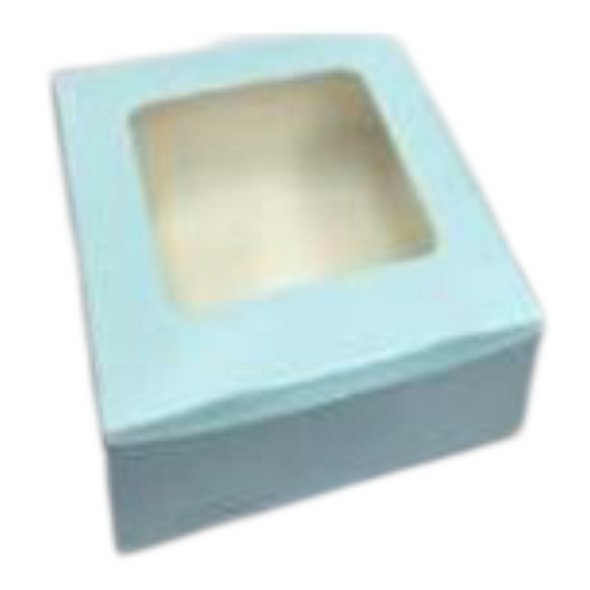 4P BROWNIE BOX SIZE 6*6*2 PRINTED BLUE-10 PCS PACK