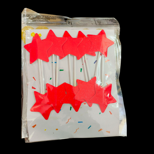 Star Paper Topper -10 PC's pack -Red