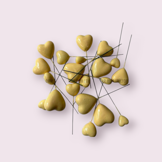 Heart Faux Yellow Colour  20 pcs pack