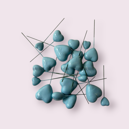 Heart Faux Teal Colour  20 pcs pack
