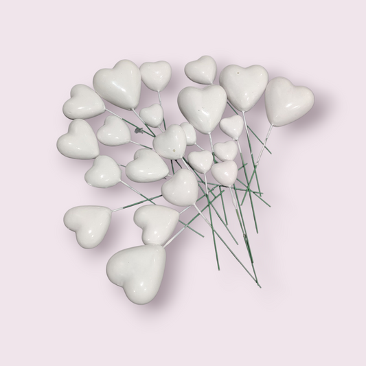 Heart Faux White Colour  20 pcs pack