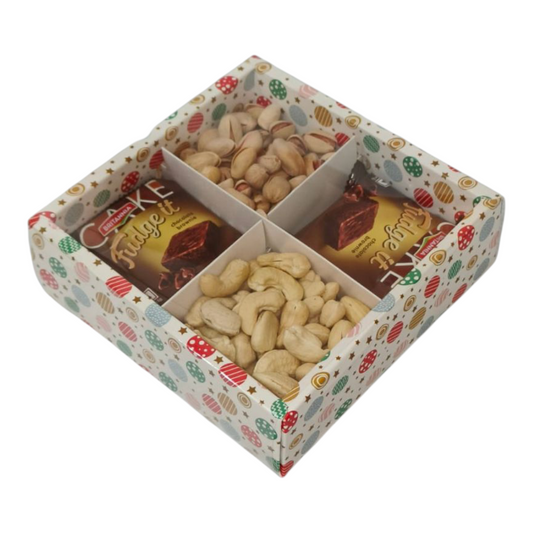 Brownie Box Partition 4 Pcs Polka Dot White- Size 6×6×2 |10 PC's pack