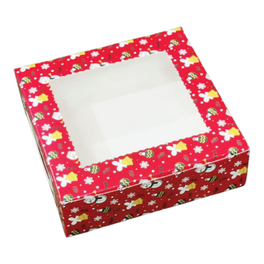 Brownie Box 4 Pcs Christmas Red - Size 6×6×2 |10 PC's pack