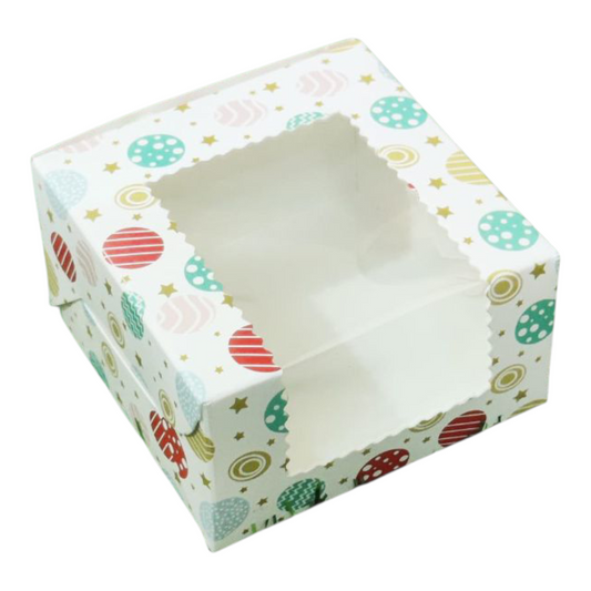 Brownie Box 1 P Polka Dot White- Size 3×3×2 |10 PC's pack