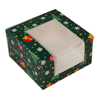 Brownie Box 1P Christmas Green - Size 3×3×2 |10 PC's pack