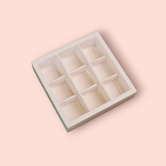 Brownie Box Partition 9 Pcs White- Size 9×9×2 |10 PC's pack