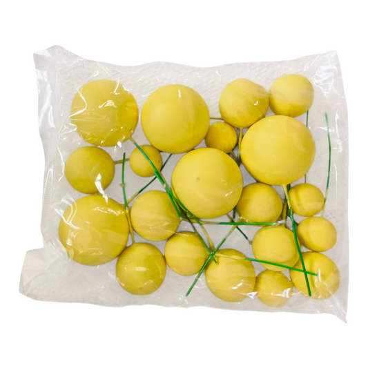 Matt Faux Ball -Yellow| Multisize| 20 PC's pack