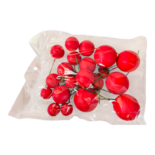 Matt Colour Faux Ball -Red | Multisize| 20 PC's pack